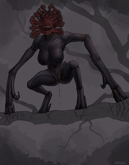 big_breasts bodily_fluids breasts dripping dripping_vulva eyeless female genital_fluids not_furry open_mouth saliva saliva_drip sharp_teeth solo standing teeth vaginal_fluids seraziel a_quiet_place alien death_angel_(a_quiet_place) humanoid monster 2025 hi_res