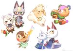 anthro blonde_hair bone burger chibi clothed clothing eating eyewear female flower food fur glasses grey_body grey_fur group hair male necktie pillow plant plushie simple_background sitting sleeping teddy_bear topwear vest white_background white_body white_fur yellow_body yellow_fur ry_o_ta animal_crossing nintendo goldie_(animal_crossing) marshal_(animal_crossing) molly_(animal_crossing) olivia_(animal_crossing) raymond_(animal_crossing) stitches_(animal_crossing) whitney_(animal_crossing) anatid animate_inanimate anseriform arthropod avian bear bird butterfly canid canine canis domestic_cat duck felid feline felis insect lepidopteran living_plushie mammal rodent sciurid wolf