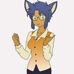 anthro clothing eyewear female glasses green_eyes hair orange_clothing orange_topwear orange_vest solo topwear vest sinisterslyfox canid canine fox humanoid mammal 1:1 absurd_res hi_res