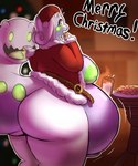 anthro areola big_breasts breasts butt cookie food genitals green_areola green_nipples gynomorph intersex merry_christmas nipples overweight overweight_anthro penis tail tail_mouth unusual_anatomy unusual_tail mcerror nintendo pokemon generation_6_pokemon goodra pokemon_(species) 5:6 absurd_res hi_res