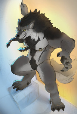 4_fingers 4_toes amber_eyes anthro biceps black_lips black_nipples braided_hair claws digitigrade facial_hair fangs feet finger_claws fingers fluffy fluffy_tail fur grey_body grey_fur hair high-angle_view lips looking_at_viewer male mane mane_hair muscular muscular_anthro muscular_male nipple_piercing nipples nude open_mouth pawpads pecs piercing pose quads sharp_teeth smile solo standing tail teeth toe_claws toes triceps notsophatmatt blizzard_entertainment warcraft canid mammal werecanid werecreature worgen 2025 absurd_res full-length_portrait hi_res pinup portrait sketch