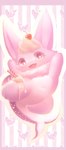 3_fingers 4_toes anthro blush dessert dorsal_fin featureless_crotch feet female female_anthro fin fingers food fruit fur heart_symbol ice_cream jumping kemono leg_markings long_ears looking_at_viewer markings navel neck_tuft nude open_mouth pink_body pink_ears pink_eyes pink_fur pink_inner_ear pink_skin pink_stripes plant pointy_ears prick_ears pupils raised_arms red_tongue shark_tail slightly_chubby smile solo stripes tail tail_markings thigh_markings toes tongue tuft unusual_pupils white_body white_pupils white_skin hasukii paper_(redace83) canid canine fish hybrid mammal marine shark absurd_res hi_res