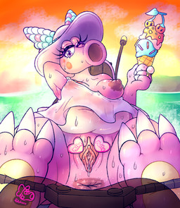 anthro anus barefoot barefoot_driving blue_clothing blue_headwear blush bodily_fluids bottomless bottomless_anthro bottomless_female bow_ribbon breasts cherry claws clothed clothed_anthro clothed_female clothing cloud dark_nipples deep_navel dessert double_cherry dress dripping driving eyelashes feet female finger_claws food foot_focus footwear fruit genital_fluids genitals hat headgear headwear ice_cream ice_cream_cone jewelry makeup markings multicolored_body multicolored_skin navel nipple_outline nipples non-mammal_breasts one_breast_out open_mouth orange_sky outside penetration pink_body pink_breasts pink_tail pink_vulva plant presenting presenting_anus presenting_breasts presenting_vulva puffy_nipples purple_eyes ring scales sea siphon_(anatomy) sky slightly_chubby slightly_chubby_female solo spots spotted_markings spread_legs spread_vulva spreading sticker stickers_on_body sun_hat sunset tail tail_anus tape text thick_tail thick_thighs translucent translucent_clothing translucent_dress two_tone_body two_tone_skin vaginal vaginal_fluids vaginal_fluids_on_vulva vaginal_penetration vehicle vulva vulva_spreading_tape wardrobe_malfunction water wet wet_clothing wet_dress white_body white_claws white_clothing white_clouds white_dress patohoro mario_bros mario_kart_world nintendo birdo_(character) birdo scalie 2025 absurd_res digital_media_(artwork) english_text hi_res