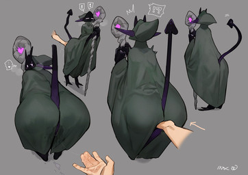 ambiguous_penetration arched_back ass_up bent_over bent_over_with_legs_held_straight blush bodily_fluids breath butt clothing disembodied_hand dripping duo exclamation_point female fingering fingering_partner fingers genital_fluids hood horn interrobang looking_back looking_pleasured multiple_angles not_furry obscured_face penetration pussy_juice_stain raised_tail rear_view robe sex shadow_face simple_background solo_focus spade_tail staff standing tail vaginal_fluid_drip vaginal_fluid_string vaginal_fluids vaginal_fluids_on_hand wet wet_clothing bebebebebe merizana demon humanoid hi_res