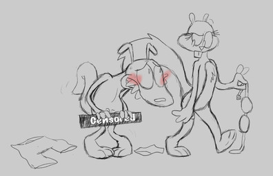 blush bra censor_bar clothing duo female looking_at_another male male/female naturally_censored nude physical_censor_bar underwear undressing walking trixietoons nickelodeon rocko's_modern_life spongebob_squarepants rocko_rama sandy_cheeks eastern_grey_squirrel grey_squirrel macropod mammal marsupial rodent sciurid tree_squirrel wallaby crossover hi_res sketch