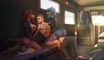 4_toes 5_fingers 5_toes anthro anthro_penetrated areola barefoot big_breasts blue_hair bodily_fluids breasts car cum cum_in_vagina cum_inside cyberpunk ear_piercing ear_ring facial_piercing feet female female_on_human female_penetrated fingers furgonomics furry-specific_piercing genital_fluids group hair hand_on_chin human_on_anthro human_penetrating human_penetrating_anthro human_penetrating_female inside_car inside_vehicle interspecies male male/female male_on_anthro male_penetrating male_penetrating_anthro male_penetrating_female medium_truck muzzle_piercing nipple_piercing nipples nose_piercing open_mouth penetration penile penile_penetration penis_in_vagina piercing ring_piercing sex smile teeth toes tongue tongue_piercing truck vaginal vaginal_fluids vaginal_penetration van vehicle zumjakal cd_projekt_red cyberpunk_2077 cassandra_hofmeister nikolai_volkov valerie_(certifiedhyena) canid canine canis dobermann domestic_dog human mammal pinscher 2022 digital_media_(artwork) hi_res