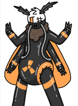 4_arms antennae_(anatomy) anthro clothed clothing diaper diaper_under_clothing diaper_under_latex diaper_under_skinsuit diapersuit eye_scar facial_scar fart_tubes front_view fur glistening hazard_symbol head_tuft hose hosesuit latex latex_clothing latex_skinsuit male mask multi_arm multi_limb neck_tuft orange_eyes scar simple_background skinsuit solo standing symbol tight_clothing tube tuft wearing_diaper white_background white_body white_fur wings carverthemoth carver_(carverthemoth) arthropod insect lepidopteran moth 2025 colored digital_drawing_(artwork) digital_media_(artwork) hi_res portrait shaded three-quarter_portrait