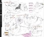 ambiguous_gender belly_rub carrot eating feral fluffy fluffy_body food fur neck_tuft pillow plant simple_background simple_eyes smile solo tail text tuft vegetable white_body white_fur baaameowmeow roblox gubby lagomorph leporid mammal rabbit 2025 digital_media_(artwork) english_text hi_res procreate_(artwork) sketch