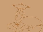 anthro anus blush breasts chest_tuft dipstick_ears ear_markings eyes_closed female genitals looking_at_viewer multicolored_ears nipples nude pussy simple_background sitting solo spread_pussy spreading tail tuft the_weaver pack_street charlie_(weaver) canid canine corsac_fox fox mammal true_fox 2024 4:3 animated digital_media_(artwork) high_framerate loop monochrome short_playtime