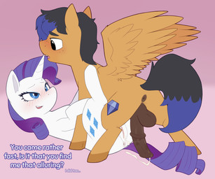 animal_genitalia animal_penis anus balls blue_eyes blue_hair blush bodily_fluids brown_balls brown_body cum cum_in_vagina cum_inside cum_on_ground cum_string cutie_mark dialogue dipstick_hair dipstick_tail duo ejaculation equine_genitalia equine_penis eye_contact eyelashes female female_on_bottom feral freckles genital_fluids genitals hair hooves horn intraspecies leaking_cum looking_at_another looking_down looking_down_at_partner looking_up_at_partner male male/female male_on_top markings medial on_bottom on_top penis pull_out purple_hair purple_tail quadruped ring tail tail_markings text three-quarter_view unguligrade vulva white_body wings porldraws friendship_is_magic hasbro my_little_pony mythology fan_character rarity_(mlp) equid equine mammal mythological_creature mythological_equine pegasus unicorn 2025 absurd_res digital_drawing_(artwork) digital_media_(artwork) english_text hi_res
