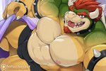 2_horns abs anthro bulge clothing detailed_bulge facial_hair genital_outline goatee hair horn male muscular muscular_anthro muscular_male nipples pecs penis_outline red_hair scales solo underwear sollyz mario_bros nintendo bowser koopa scalie 2023 3:2