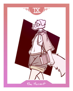 4_fingers anthro book border bottomwear breasts card cloak clothed clothing eyewear female fingers floppy_ears glasses major_arcana multicolored_body navel nipples open_cloak partially_clothed shorts small_breasts smile solo tail tarot tarot_card the_hermit_(tarot) topless topless_female two_tone_body walking wearing_glasses white_border womb_tattoo conditional_dnp lodi_(artist) amandine_(lodi) bird_dog canid canine canis domestic_dog golden_retriever hunting_dog mammal retriever 4:5 absurd_res hi_res restricted_palette trans_(lore) trans_woman_(lore)