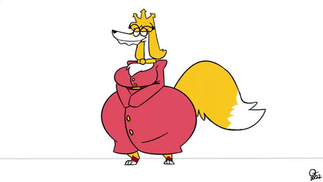 anthro big_breasts big_butt big_teeth breasts butt butt_ripples clothing cross-eyed fart fart_fetish female fur long_snout overbite queen royalty rumbling_stomach satisfied_look snout solo tail tail_motion tailwag thick_thighs yellow_body yellow_fur higgsbozo oddtenn sound_warning queen_delrose canid canine fox mammal 16:9 animated short_playtime sound video widescreen