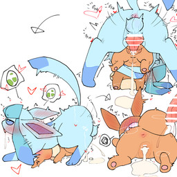 adult_on_young age_difference animal_genitalia animal_penis anus balls blush bodily_fluids brown_body censor_bar censored_genitalia censored_penis censored_vulva confusion cum cum_drip cum_from_vagina cum_in_vagina cum_inside dialogue directional_arrow dripping drooling duo ejaculation emanata erection female female_penetrated feral feral_penetrated frustration_cloud fucked_silly fur genital_fluids genitals hug humanoid_genitalia humanoid_genitalia_on_feral humanoid_vulva humanoid_vulva_on_feral impregnation_request knot leaking_cum male male/female male_penetrating male_penetrating_female nude open_mouth orgasm pawpads paws penetration penile penis saliva sex shaking shivering simple_background size_difference smaller_penetrated speech_bubble steam tail tears text tongue tongue_out vaginal vaginal_penetration vulva young young_female sakaniyame nintendo pokemon canid canine eevee eeveelution generation_1_pokemon generation_4_pokemon glaceon mammal pokemon_(species) 1:1 censored digital_media_(artwork) hi_res partially_translated pictographics translation_check translation_request