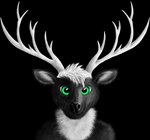 anthro antlers black_body black_fur fluffy fur horn male realistic_fur solo black-buck_(artist) black-buck_(character) deer mammal alpha_channel