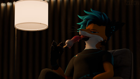 anthro bodily_fluids food looking_at_viewer male popsicle saliva solo zeeon canid canine fox humanoid mammal rexouium 16:9 3d_(artwork) 4k absurd_res digital_media_(artwork) hi_res watermark widescreen
