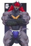 anthro biceps briefs bulge clothed clothing crossed_arms male muscular muscular_anthro muscular_male pecs solo tail topless underwear wolfblack43 bushiroad future_card_buddyfight mythology demon_lord_dragon_batzz dragon mythological_creature mythological_scalie scalie hi_res