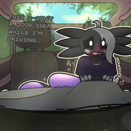 ahoge ambiguous_gender anthro bangs black_body black_sclera blush car clothed clothing day dialogue driving duo facial_markings front_view grey_hair hair head_markings heart_symbol inside_car inside_vehicle male male/ambiguous markings motion_lines open_mouth outside pink_body plant road_head roadhead sitting sky text topwear tree vehicle white_eyes oxyoxyoxyox licorice_(oxyoxyoxyox) marshmallow_(oxyoxyoxyox) amphibian aquatic axolotl lagomorph leporid mammal mole_salamander rabbit salamander 1:1 2024 artist_name digital_drawing_(artwork) digital_media_(artwork) english_text hi_res