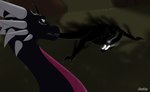 claws duo feral glowing grass green_eyes horn male multi_horn plant scared_face shadow shocked tail zilonking activision mythology spyro_the_dragon cynder dragon monster mythological_creature mythological_scalie scalie shadow_creature 2025 comic digital_media_(artwork) hi_res