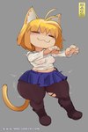 :3 anthro blonde_hair breasts clothed clothing female hair huge_thighs inner_ear_fluff solo standing thick_thighs tuft wide_hips magsama melty_blood tsukihime type-moon neco-arc animal_humanoid felid felid_humanoid feline felis humanoid mammal mammal_humanoid 2:3 digital_media_(artwork)