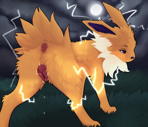 animal_genitalia animal_vulva anus canine_genitalia canine_vulva electric electricity electrogenesis female feral fur genitals leaking_vagina pink_anus pink_vulva solo vulva yellow_body yellow_fur nauticalcanine nintendo pokemon eeveelution generation_1_pokemon jolteon pokemon_(species) hi_res
