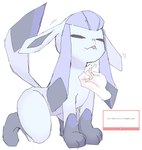 ambiguous_gender anthro blue_body disembodied_hand duo eyes_closed paws scratching_chin simple_background tail text tongue tongue_out mocaht8 nintendo pokemon eeveelution generation_4_pokemon glaceon human mammal pokemon_(species) 2025 absurd_res hi_res japanese_text translated