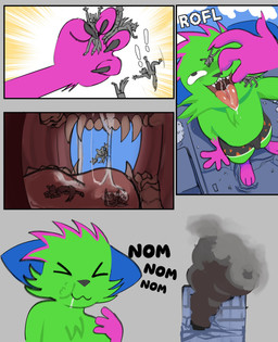 anthro bodily_fluids chewing city city_destruction cityscape clothed clothing death destruction extreme_size_difference fatal group macro male male/male open_mouth oral_vore reverse_mouth_shot saliva saliva_on_tongue size_difference tongue tongue_out trampling underwear underwear_only vore alwhiteberry don't_touch_my_pizza_(meme) nyanwolf kevin_(nyanwolf) absurd_res comic hi_res