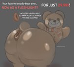 ambiguous_gender anus butt fake_advertisement feral plushie plushophilia puffy_anus solo teddy_bear text zeraniumz teddy_bear_(species) hi_res