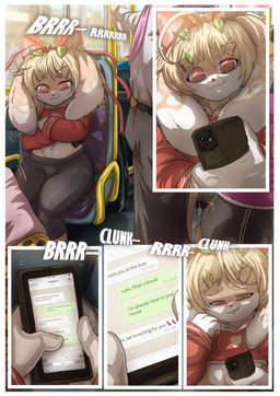 5_fingers anthro biped bite biting_lip blonde_hair border clothed clothing electronics femboy fingers hair hoodie long_ears male phone smile solo text texting topwear white_border teastuff lagomorph leporid mammal rabbit 2024 colored comic english_text hi_res
