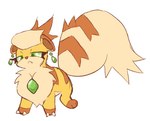 ear_piercing ear_ring female feral fur gem girlboss green_eyes jewelry piercing ring_piercing simple_background solo tan_body tan_fur white_background yellow_body yellow_fur conditional_dnp labbit_(artist) nintendo pokemon generation_1_pokemon growlithe pokemon_(species)