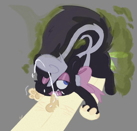 anthro bodily_fluids bow_ribbon clover_(plant) clover_leaf cum duo ejaculation facesitting fart fart_cloud fart_fetish farting_in_mouth farting_on_another farting_on_face female fur genital_fluids green_fart_cloud leaf male male/female pink_body pink_bow pink_fur plant sitting sitting_on_another smelly weeklyparty dipodid jerboa mammal mephitid rodent skunk hi_res