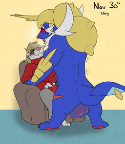 animal_genitalia animal_penis anthro anthro_on_feral balls bestiality big_balls blue_body blue_fur blush bodily_fluids brown_body brown_fur female feral fur genital_fluids genitals green_eyes interspecies male penis pokephilia precum red_eyes white_body white_fur alex.fetter nintendo no_nut_november pokemon lucy_(alex.fetter) sampson_(alex.fetter) domestic_ferret generation_5_pokemon mammal mustelid musteline pokemon_(species) samurott true_musteline weasel hi_res meme