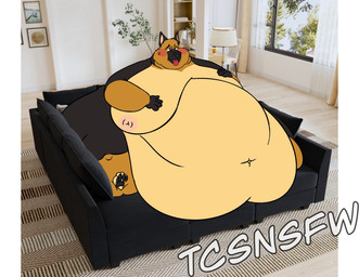 anthro baseboard belly big_belly big_butt big_chest big_moobs black_sofa butt floor_lamp furniture huge_belly huge_butt lamp male moobs morbidly_obese morbidly_obese_anthro morbidly_obese_male obese obese_anthro obese_male overweight overweight_anthro overweight_male picture_frame sofa solo wall_(structure) white_wall window cartoonyshepherdnsfw sofa_bed_meme jager_(cartoonyshepherdnsfw) canid canine canis domestic_dog german_shepherd herding_dog mammal pastoral_dog absurd_res draw_over hi_res