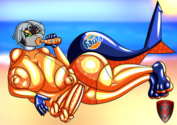 3_toes aalto_the_shark animal_genitalia animal_penis anthro areola armwear balls beach belly beverage beverage_bottle big_balls big_breasts big_penis bimbofication bimbofied bodily_fluids bodysuit bottle breasts bubble carbonation clothing collar container drinking drinking_soda elbow_gloves erection eyelashes eyeshadow feet genital_fluids genitals gloves gynomorph handwear huge_breasts intersex latex latex_clothing latex_gloves latex_handwear latex_legwear latex_skinsuit latex_stockings legwear lips makeup male multi_genitalia multi_penis nipples non-mammal_nipples outside pawpads paws penis public public_nudity sand seaside shark_fin shark_penis skinsuit soda soda_bottle soda_suit solo stockings tail thick_lips tight_clothing toes transformation water ladyfoxheart fanta aquatic fish shark absurd_res hi_res busty_boy_(lore)