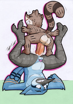 2_toes anal anal_penetration anthro ball_size_difference balls beak big_balls big_penis bodily_fluids chastity_cage chastity_device clenched_teeth cum cum_in_ass cum_inside cum_splatter duo ejaculation erection eyes_closed feet genital_fluids genitals larger_sub looking_pleasured male male/male male_penetrated male_penetrating male_penetrating_male micropenis nude orgasm orgasm_face penetration penile penis penis_size_difference sex simple_background size_difference small_but_hung small_penis small_top_big_bottom smaller_male smaller_on_top submissive tail teeth toes vein veiny_penis white_background rotten_owl cartoon_network regular_show mordecai_(regular_show) rigby_(regular_show) avian bird blue_jay corvid jay_(bird) mammal new_world_jay oscine passerine procyonid raccoon absurd_res hi_res traditional_media_(artwork)