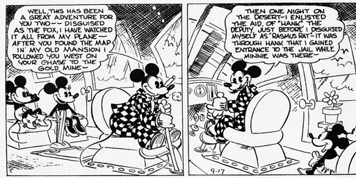 aircraft airplane anthro boots bottomwear clothed clothing cowboy_boots dialogue duo female fingers flower footwear gloves handwear high_heels male open_mouth outside pants plant shoes sitting suit tail text vehicle floyd_gottfredson hardie_gramatky disney public_domain mickey_mouse minnie_mouse uncle_mortimer mammal mouse murid murine rodent 1930 20th_century absurd_res ancient_art black_and_white comic dated english_text hi_res long_image monochrome signature wide_image niece_(lore) uncle_(lore) uncle_and_niece_(lore)
