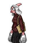 anthro bottomwear clothing eyewear female fingers glasses grey_hair hair long_hair multicolored_body multicolored_scales plastic_bag purse red_body red_scales scales simple_background skirt smile solo sweater topwear two_tone_body two_tone_scales white_background unknown_artist cavemanon_studios goodbye_volcano_high snoot_game theresa_(snoot_game) dinosaur hadrosaurid ornithischian ornithopod parasaurolophus prehistoric_species reptile scalie 2023 absurd_res digital_drawing_(artwork) digital_media_(artwork) hi_res