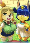 5_fingers anthro breast_size_difference breasts clothed clothing duo_focus eyebrows eyelashes female fingers first_person_view group inner_ear_fluff legwear looking_at_viewer nipple_outline open_mouth standing thick_thighs trio tuft wide_hips magsama animal_crossing nintendo ankha_(animal_crossing) isabelle_(animal_crossing) canid canine canis domestic_cat domestic_dog felid feline felis mammal shih_tzu toy_dog 2022 digital_media_(artwork)