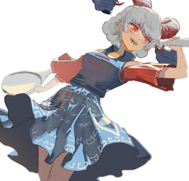 accessory blue_clothing blue_dress bovid_horn breasts caprine_horn clothed clothed_female clothed_humanoid clothing cutlery dress ear_piercing ear_ring female furgonomics hair holding_object holding_spoon holding_tool holding_utensil horn horn_accessory horn_ribbon humanoid_pointy_ears kitchen_utensils piercing pointy_ears red_eyes red_horn ribbons ring_piercing sharp_teeth solo spoon teeth tools white_hair teasmacker touhou yuuma_toutetsu horned_humanoid humanoid 2021 hi_res