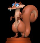 3d_modeling 3d_print anthro blue_eyes brown_body female fur half-closed_eyes makeup narrowed_eyes raised_tail simple_background smile solo standing tail teeth sillytoys blue_sky_studios ice_age_(series) scratte_(ice_age) mammal rodent sciurid tree_squirrel 3d_(artwork) digital_media_(artwork) hi_res