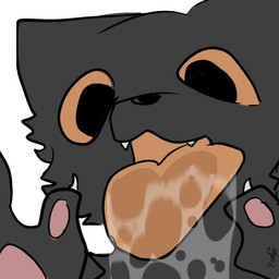 ambiguous_gender anthro black_eyes black_nose bodily_fluids claws close-up fur grey_body grey_fur licking licking_screen licking_viewer orange_mouth orange_sclera orange_tongue pawpads pink_pawpads saliva simple_background solo teeth teeth_showing tongue tongue_out white_background tiktik_(artist) casualties:_unknown gunsaw canid canine expie_(gunsawian) fox gunsawian hybrid mammal murid murine rat rodent 1:1 digital_media_(artwork) reaction_image