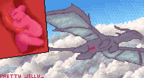 duo genitals hugging_penis male penis safe_vore slime slit_penis slit_vore vore prettyjelly mythology dragon mythological_creature mythological_scalie scalie animated digital_media_(artwork) hi_res pixel_(artwork) pixel_animation