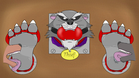 4_toes anthro ball_gag black_nose claws collar collar_tag disembodied_snout eyebrows feet foot_fetish foot_lick foot_play fur gag gagged grey_body grey_fur group licking male pink_inner_ear pink_tongue restrained soles solo_focus teeth thick_eyebrows tickle_fetish tickle_torture tickling tickling_feet toe_claws toe_restraints toes tongue tongue_out trio whiskers mahaha disney the_fox_and_the_hound mr._digger_(fath) badger mammal mustelid musteline 16:9 animated hi_res widescreen