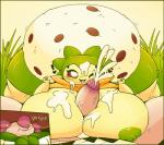 big_breasts blush bodily_fluids breast_play breasts cum cum_in_mouth cum_inside cum_on_breasts cum_on_face cumshot curvy_figure duo ejaculation female first_person_view genital_fluids genitals gym_leader heart_symbol huge_breasts human_on_humanoid interspecies male male/female male_pov nipples not_furry orgasm penis plant pokemorph pokephilia profanity sex text thick_thighs titfuck voluptuous wide_hips huztar nintendo pokemon milo_(pokemon) eldegoss elemental_creature elemental_humanoid flora_fauna generation_8_pokemon human humanoid mammal plant_humanoid pokemon_(species) 2019 english_text hi_res