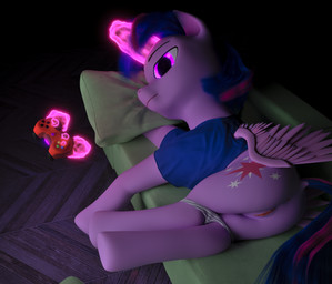 anus bottomless butt casual_nudity clothed clothing controller crossed_legs dark dock_(anatomy) feathered_wings feathers female feral furniture game_controller gaming genitals horn humanoid_genitalia humanoid_genitalia_on_feral humanoid_vulva humanoid_vulva_on_feral levitation lying magic night on_side panties panties_down partially_clothed sofa solo tail telekinesis underwear underwear_down vulva wings ooredelen friendship_is_magic hasbro my_little_pony mythology twilight_sparkle_(mlp) equid equine mammal mythological_creature mythological_equine winged_unicorn 3d_(artwork) blender_(artwork) digital_media_(artwork) hi_res
