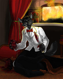 blood canine cigarette death gore knife male nazi necktie smoking snapcat456 suit wolf
Rating: Explicit
Score: 2
User: slyroon
Date: February 20, 2013
