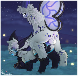 antennae_(anatomy) anthro anthro_on_feral anthro_penetrating anthro_penetrating_female anthro_penetrating_feral anus arched_back ass_up backsack balls balls_deep bestiality black_sclera black_wings blue_antennae blue_penis blue_wings bodily_fluids border digitigrade doggystyle duo erection female female_feral female_on_anthro female_penetrated femboy feral feral_penetrated from_behind_position fur genital_fluids genitals grass grass_field hair happy humanoid_genitalia humanoid_genitalia_on_feral humanoid_vulva humanoid_vulva_on_feral inner_ear_fluff leg_markings looking_pleasured male male/female male_anthro male_on_feral male_penetrating male_penetrating_female male_penetrating_feral markings narrowed_eyes neck_tuft night nude outside outside_sex paws penetration penile penile_penetration penis penis_in_vagina perineum plant raised_leg seductive sex standing star tail teeth tongue tongue_out tuft vaginal vaginal_fluids vaginal_penetration vulva white_balls white_body white_border white_eyes white_fur white_hair wings sodaduv casper_(sodaduv) prumkin sodaduv_(character) arthropod canid canine fennec_fox fox insect lepidopteran mammal moth true_fox hi_res
