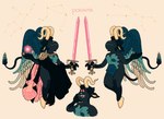 2018 anthro blue_body blue_fur bovid bovine breasts cattle clothed clothing constellation dark_body dark_fur female fur group holding_melee_weapon holding_object holding_sword holding_weapon hooves horn libra_(constellation) libra_(zodiac) mammal melee_weapon nude pink_eyes polychaete_(artist) sword tagme tail taurus_(constellation) teats text trio udders virgo_(constellation) weapon western_zodiac white_hooves white_horn wings