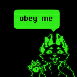 4_fingers ambiguous_gender arm_tuft black_background cheek_tuft claws command dialogue ears_up facial_tuft fangs feral fingers fur fuzzy green_eyes green_pawpads heart_symbol inner_ear_fluff looking_at_viewer neck_tuft neon open_mouth open_smile pawpads question_mark reblog_symbol simple_background smile solo speech_bubble teeth text toony tuft liekadae mysterious_cat_(tumblr) digital_creature domestic_cat felid feline felis mammal 1:1 hi_res