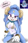 anthro camel_toe female genitals presenting pussy pussy_floss solo darksamapony sega sonic_dream_team sonic_the_hedgehog_(series) ariem_(sonic) bovid caprine mammal sheep 2:3 absurd_res hi_res